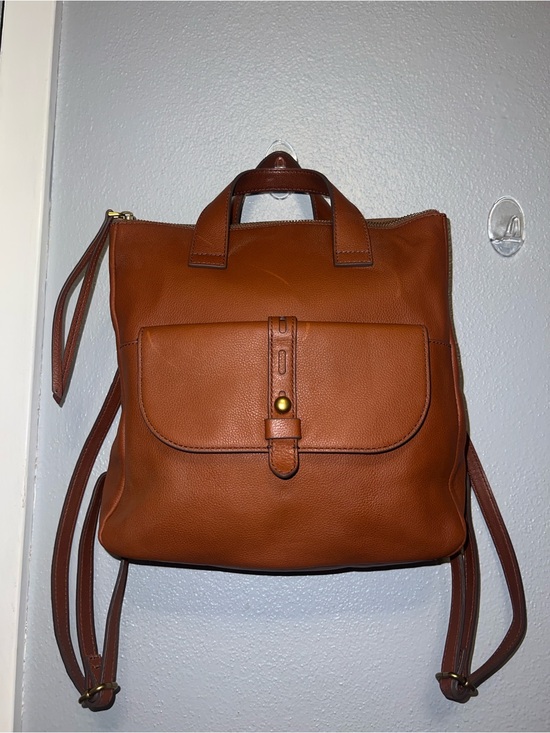 Fossil Handbags - Fossil Cognac Leather Convertible Backpack